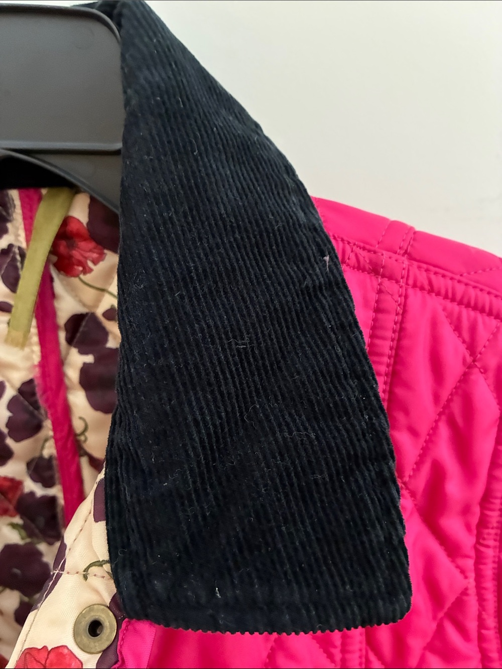 Girls Barbour Pink Quilted Jacket with Floral Lining XXL EUC - Picture 6 of 8